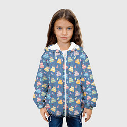 Куртка с капюшоном детская Торты, цвет: 3D-белый — фото 2