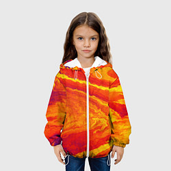 Куртка с капюшоном детская ПЯТНО ЮПИТЕРА ОРАНЖЕВЫЙ ГРАНЖ, цвет: 3D-белый — фото 2