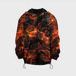 Куртка с капюшоном детская Горящая лава, цвет: 3D-черный