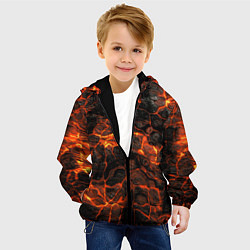 Куртка с капюшоном детская Горящая лава, цвет: 3D-черный — фото 2