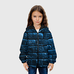Куртка с капюшоном детская Неоновая, кирпичная стена, цвет: 3D-черный — фото 2