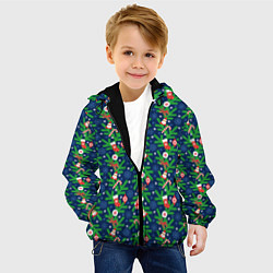 Куртка с капюшоном детская Новогодние Игрушки на Ёлке, цвет: 3D-черный — фото 2
