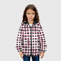 Куртка с капюшоном детская Игра в кальмара: Паттерн масок, цвет: 3D-черный — фото 2