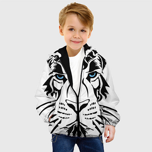 Детская куртка Водяной голубоглазый тигр / 3D-Черный – фото 4