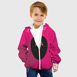 Куртка с капюшоном детская ИГРА В КАЛЬМАРА МАСКА ТРЕУГОЛЬНИК С ТЕНЬЮ, цвет: 3D-белый — фото 2