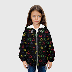 Куртка с капюшоном детская ИГРА В КАЛЬМАРА, ФИГУРКИ ИГРЫ, ПЕЧЕНЬЕ, цвет: 3D-белый — фото 2