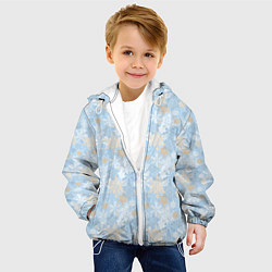 Куртка с капюшоном детская Узоры Снежинки, цвет: 3D-белый — фото 2