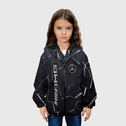 Куртка с капюшоном детская Mercedes AMG 3D плиты, цвет: 3D-черный — фото 2