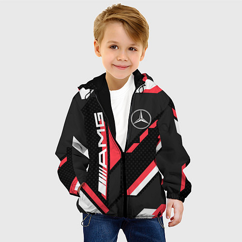 Детская куртка MERCEDES-BENZ AMG GEOMETRY STRIPES RED / 3D-Черный – фото 4