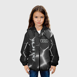 Куртка с капюшоном детская AUDI GREY 3D ПЛИТЫ, цвет: 3D-черный — фото 2
