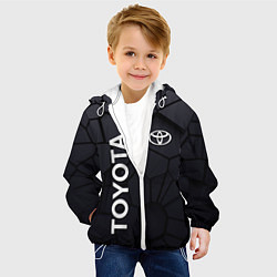 Куртка с капюшоном детская Toyota 3D плиты, цвет: 3D-белый — фото 2