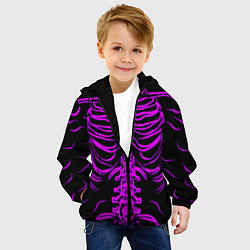 Куртка с капюшоном детская Розовые кости, цвет: 3D-черный — фото 2