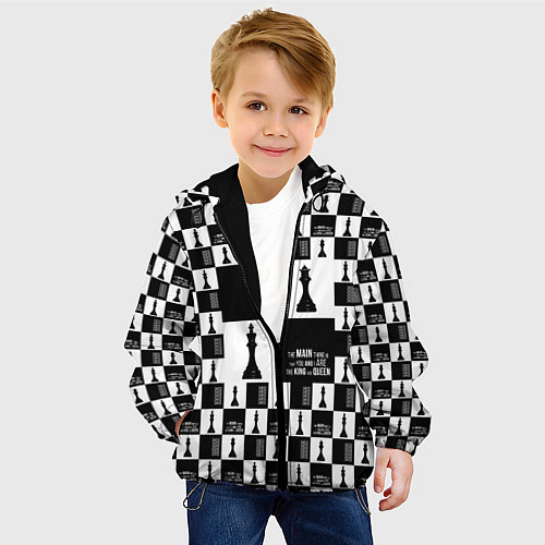 Детская куртка Шахматы Король и королева 2022 / 3D-Черный – фото 4