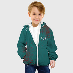 Куртка с капюшоном детская Игра в кальмара: Персонаж 457, цвет: 3D-белый — фото 2
