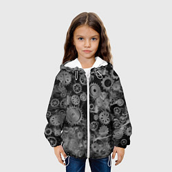 Куртка с капюшоном детская Механизм и дым, стимпанк, цвет: 3D-белый — фото 2