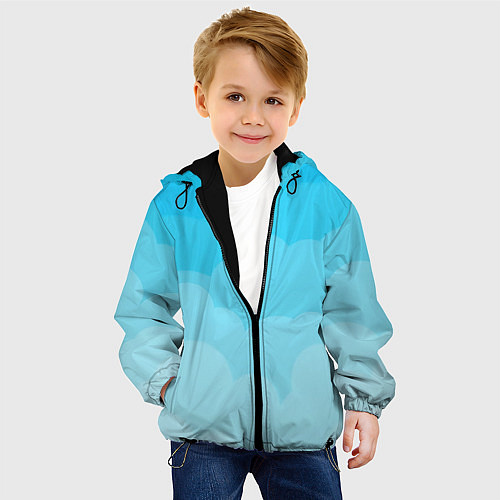 Детская куртка Голубые облака / 3D-Черный – фото 4