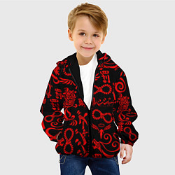 Куртка с капюшоном детская ТОКИЙСКИЕ МСТИТЕЛИ КРАСНЫЕ ТАТУ, цвет: 3D-черный — фото 2