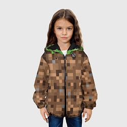 Куртка с капюшоном детская ЗЕМЛЯ DIRT MINECRAFT, цвет: 3D-черный — фото 2