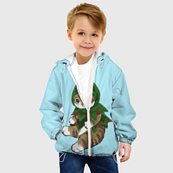 Куртка с капюшоном детская Кот-ёлочка, цвет: 3D-белый — фото 2