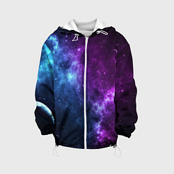 Куртка с капюшоном детская NEON GALAXY НЕОНОВЫЙ КОСМОС, цвет: 3D-белый