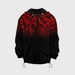 Куртка с капюшоном детская BLACK RED CAMO RED MILLITARY, цвет: 3D-черный