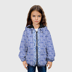 Куртка с капюшоном детская Русские узоры Гжель, цвет: 3D-черный — фото 2
