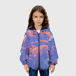 Куртка с капюшоном детская Текстура Fluid Art, цвет: 3D-черный — фото 2