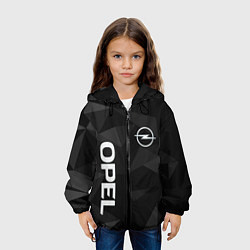Куртка с капюшоном детская Опель, Opel геометрия, цвет: 3D-черный — фото 2
