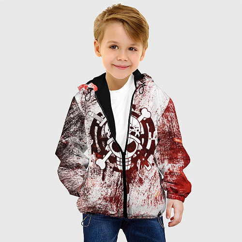 Детская куртка Трафальгар Ло Пираты сердца Весёлый Роджер / 3D-Черный – фото 4