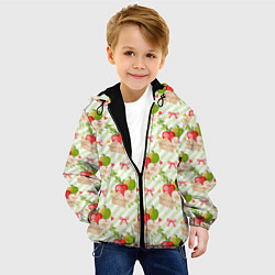 Куртка с капюшоном детская Яблочный пирог паттерн, цвет: 3D-черный — фото 2