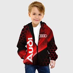 Куртка с капюшоном детская AUDI АУДИ SPORT СПОРТ RED AND BLACK, цвет: 3D-черный — фото 2