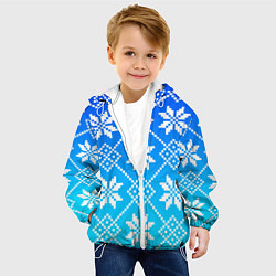 Куртка с капюшоном детская ЗИМНИЙ НОВОГОДНИЙ УЗОР СВИТЕР, цвет: 3D-белый — фото 2