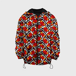 Куртка с капюшоном детская Geometry Dash: Demons Pattern, цвет: 3D-черный