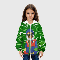 Куртка с капюшоном детская Крутой Тигр фурри на стиле, цвет: 3D-белый — фото 2