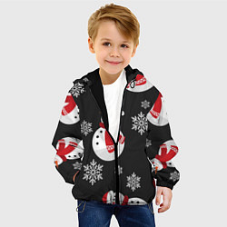 Куртка с капюшоном детская Снеговик!, цвет: 3D-черный — фото 2