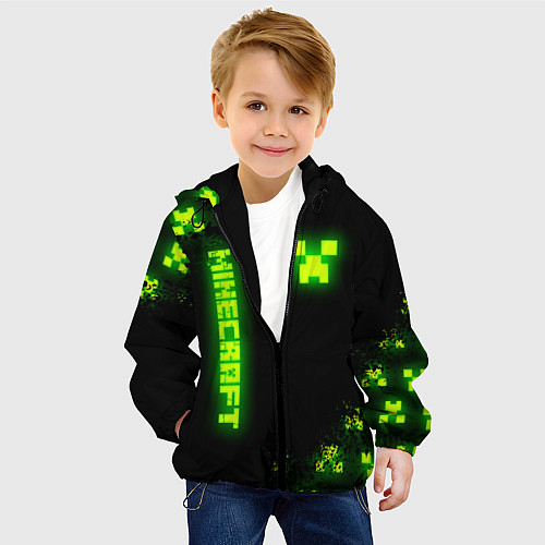 Детская куртка MINECRAFT NEON LOGO CREEPER / 3D-Черный – фото 4