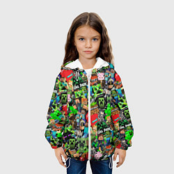 Куртка с капюшоном детская МАЙНКРАФТ ВСЕ ГЕРОИ И ПРЕДМЕТЫ, цвет: 3D-белый — фото 2