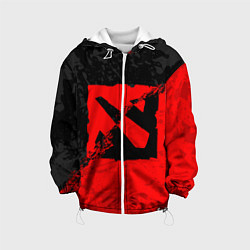 Детская куртка DOTA 2 RED BLACK LOGO, БРЫЗГИ КРАСОК