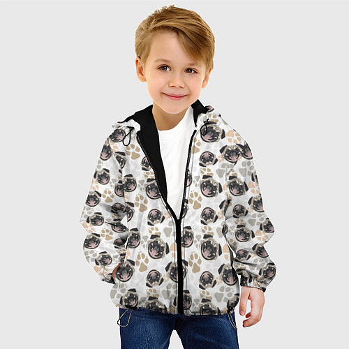 Детская куртка Собака Мопс Pug / 3D-Черный – фото 4