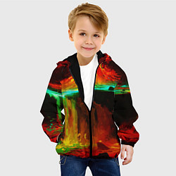 Куртка с капюшоном детская Кратер Вулкана, цвет: 3D-черный — фото 2