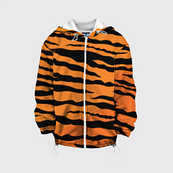 Куртка с капюшоном детская Шкура тигра вектор, цвет: 3D-белый