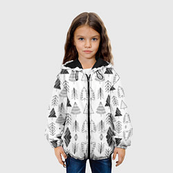 Куртка с капюшоном детская Елки Черные, цвет: 3D-черный — фото 2