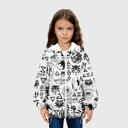 Куртка с капюшоном детская THE WITCHER LOGOBOMBING ЧЁРНО БЕЛЫЙ ВЕДЬМАК ПАТТЕР, цвет: 3D-белый — фото 2
