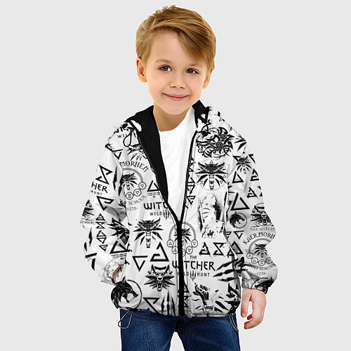 Детская куртка THE WITCHER LOGOBOMBING ЧЁРНО БЕЛЫЙ ВЕДЬМАК ПАТТЕР / 3D-Черный – фото 4
