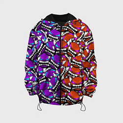 Куртка с капюшоном детская Geometry Dash: Pattern, цвет: 3D-черный