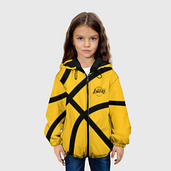 Куртка с капюшоном детская Лос Анджелес Лейкерс, Los Angeles Lakers, цвет: 3D-черный — фото 2