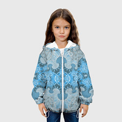 Куртка с капюшоном детская Коллекция Фрактальная мозаика Голубой 292-6-n, цвет: 3D-белый — фото 2