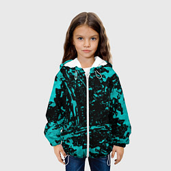 Куртка с капюшоном детская НЕОНОВЫЕ БРЫЗГИ КРАСОК ГРАНЖ NEON, цвет: 3D-белый — фото 2