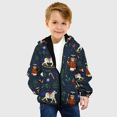 Детская куртка Щелкунчик паттерн с лошадкой / 3D-Черный – фото 4