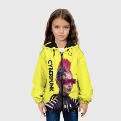 Куртка с капюшоном детская Cyberpunk Панк, цвет: 3D-черный — фото 2